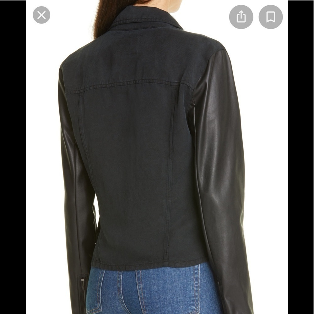 New - Rails faux leather mix moto jacket - Picture 3 of 5